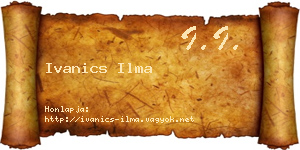 Ivanics Ilma névjegykártya